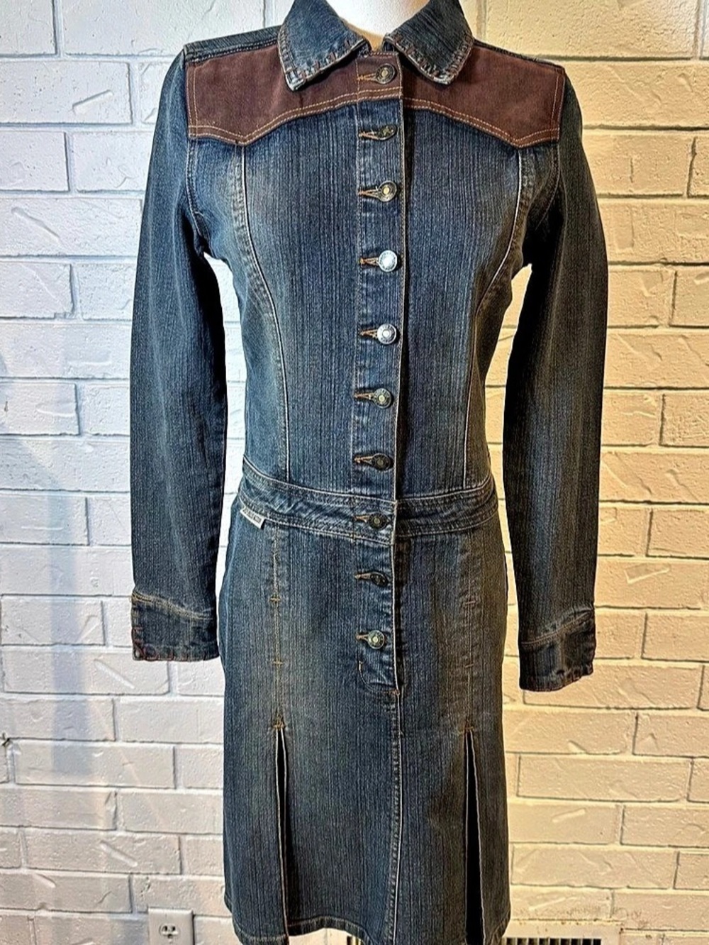 Vintage Y2K U.S. Polo Assn. Denim Midi Dress Womens 6